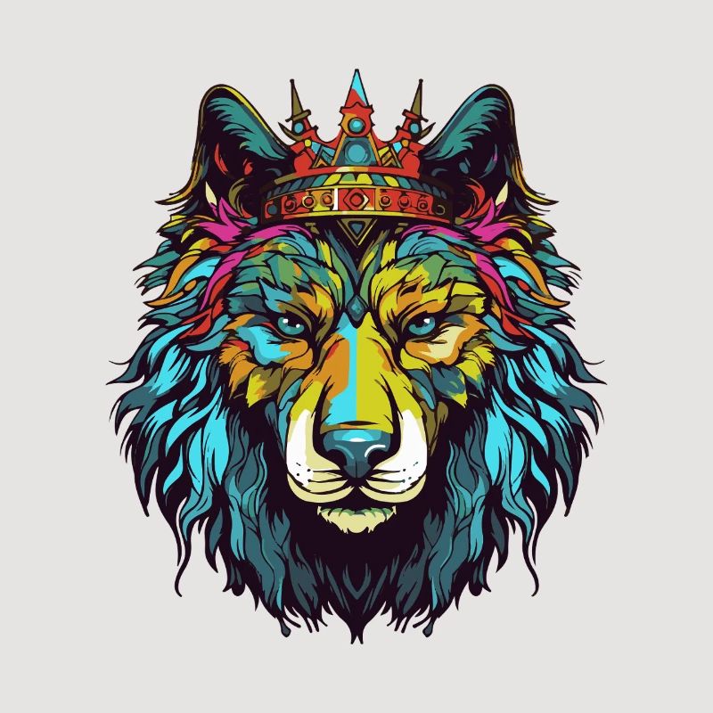Wolf Comic Krone