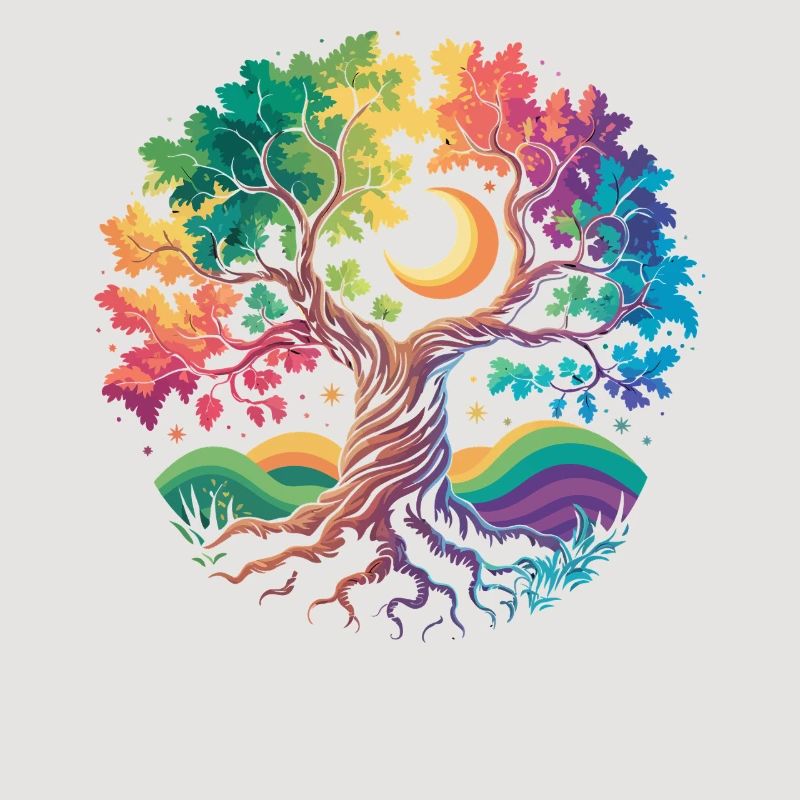 Rainbow Tree Moon Magic