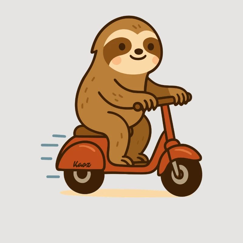 Faultier auf Roller