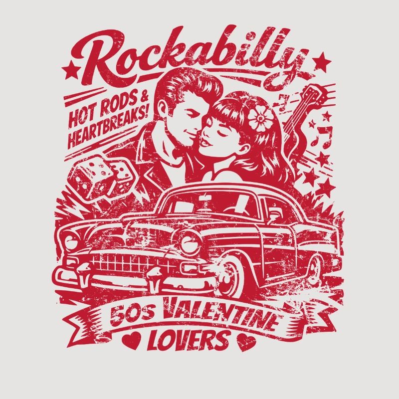 Duo d’amour rockabilly HotRod de la Saint-Valentin