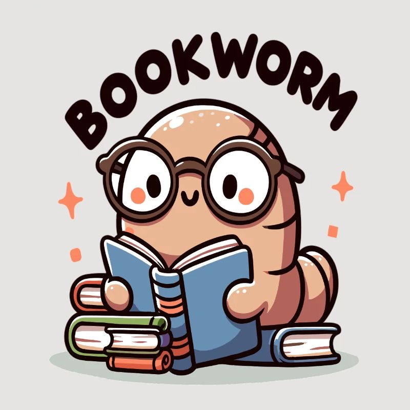 Spectacle bookworm while reading