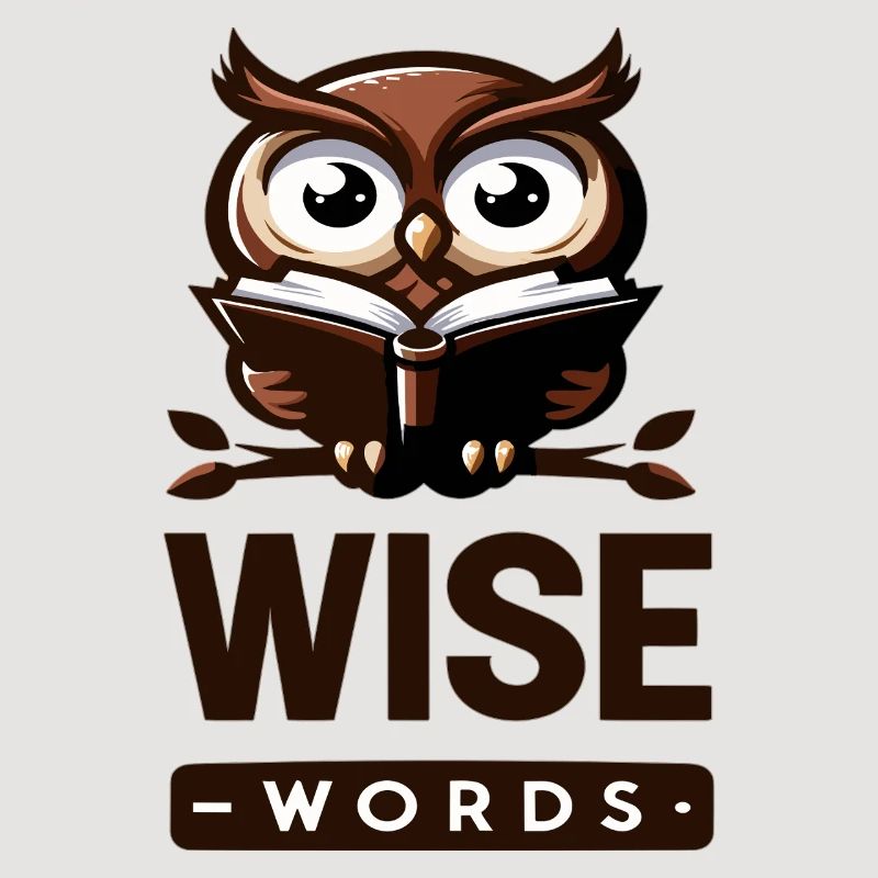 Weise Eule mit Buch – Wörter