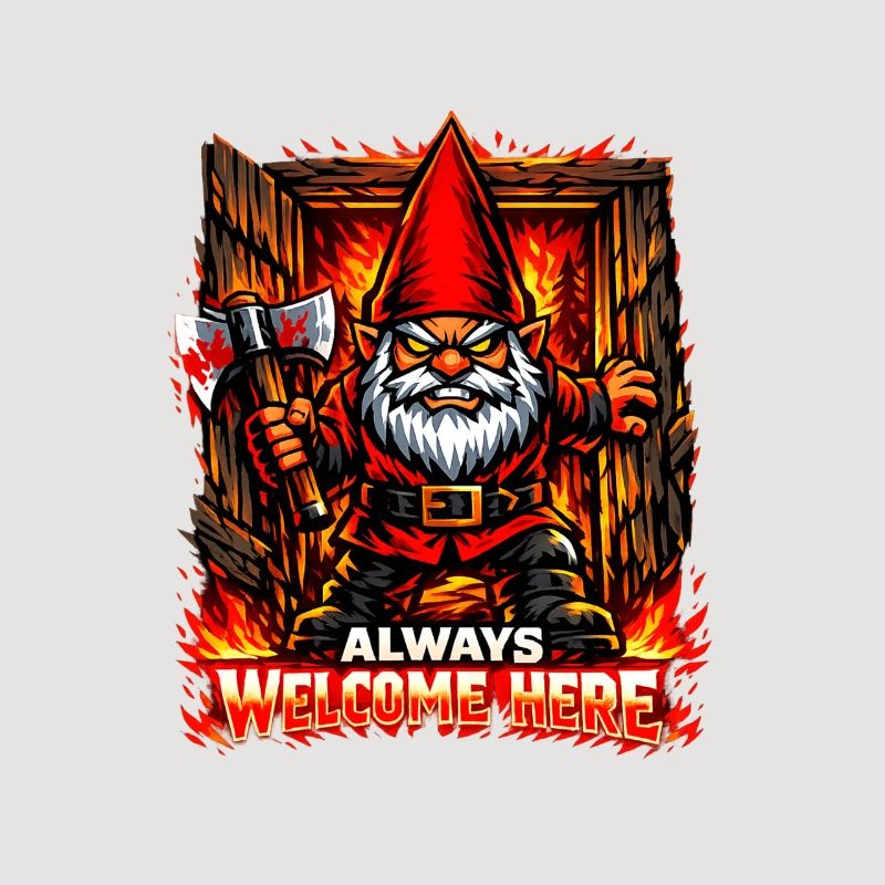 Evil Gnome, Dark Gnome, Goth Gnome, Funny Gnome