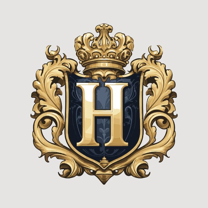 H Buchstabe Name Krone