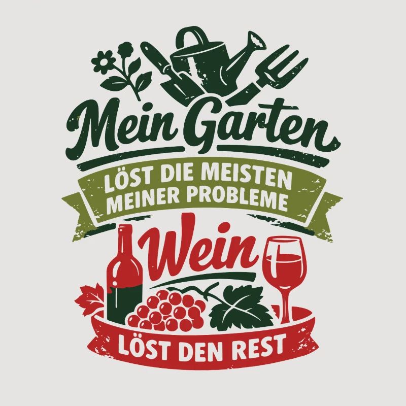 My Garden Solves My Problems - Wine Saying