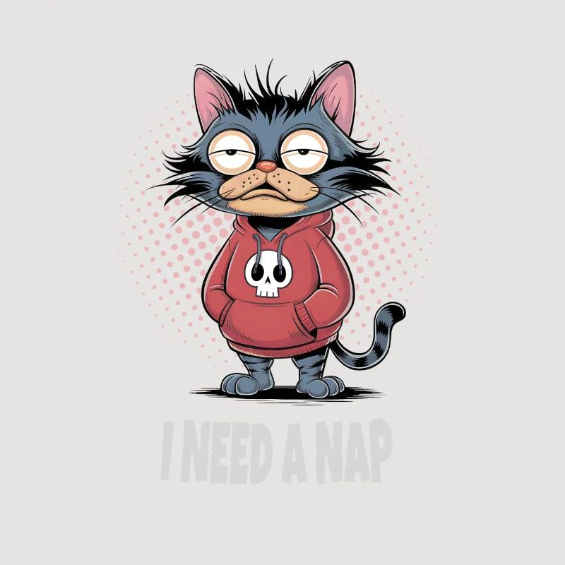 I Need A Nap Müde Katze 