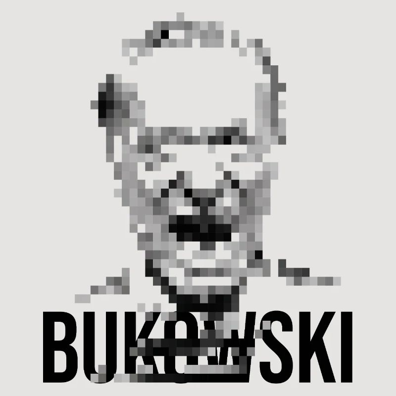 Charles Bukowski Conception de portraits pixelisés.