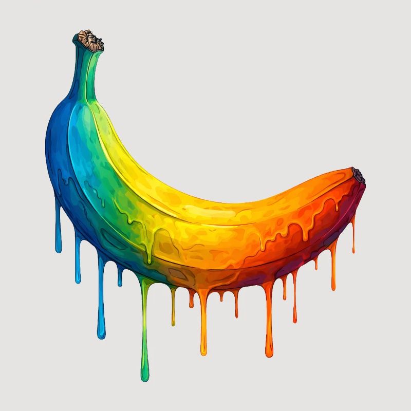 Banana with a colourful gradient