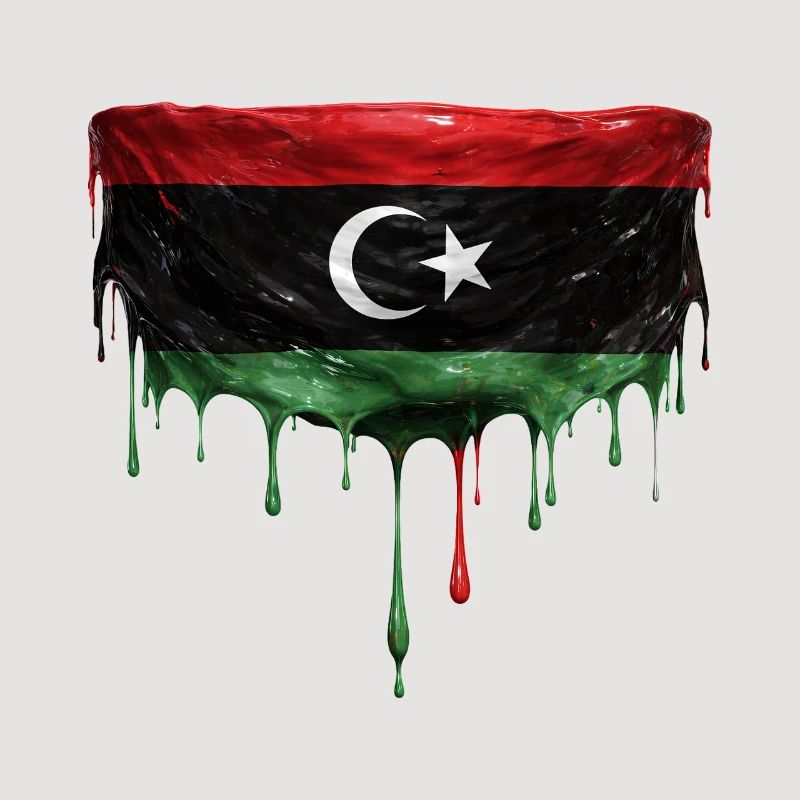 Conception de la chute du drapeau libyen