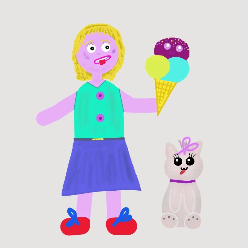 Eiscreme-Mädchen Eiscreme Eiswaffel Eis