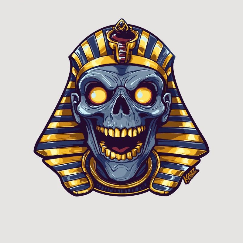 Pharaoh Skull Neon Glow