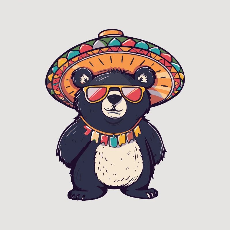 Bär Comic Lustig Sombrero