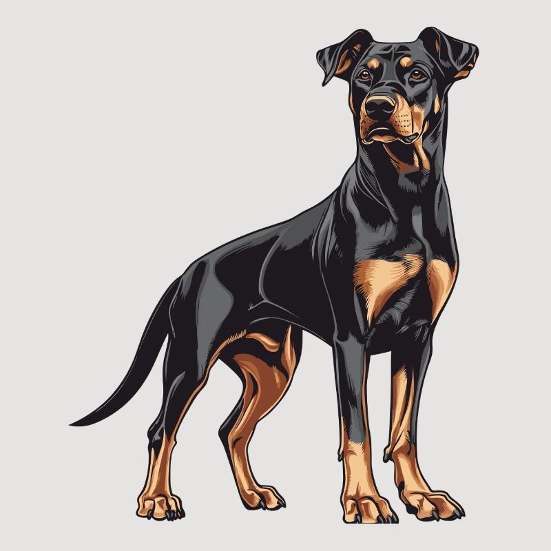 Doberman Illustration Power Elegance