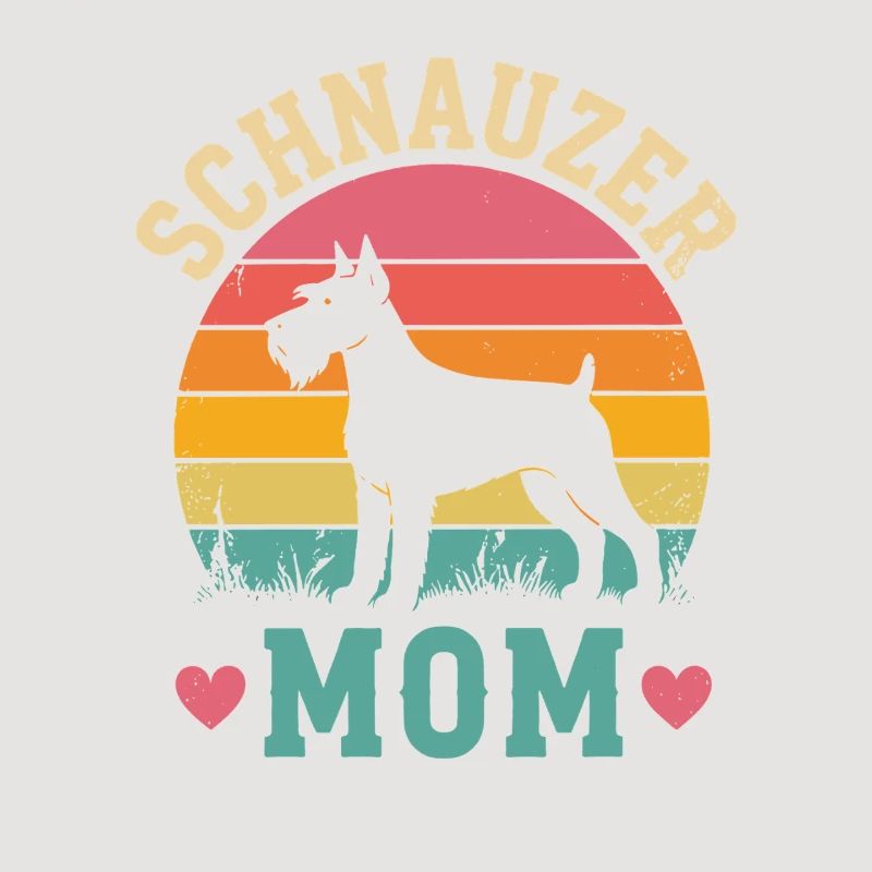 Schnauzer Mom Retro Sunset
