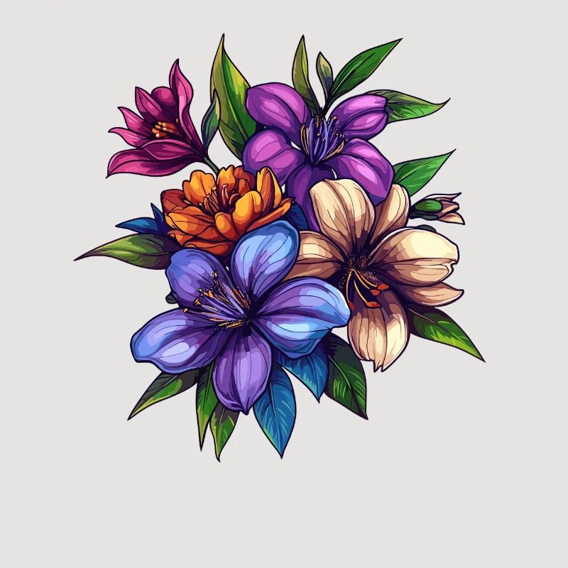 Bouquet de fleurs tropicales – Explosion de couleurs