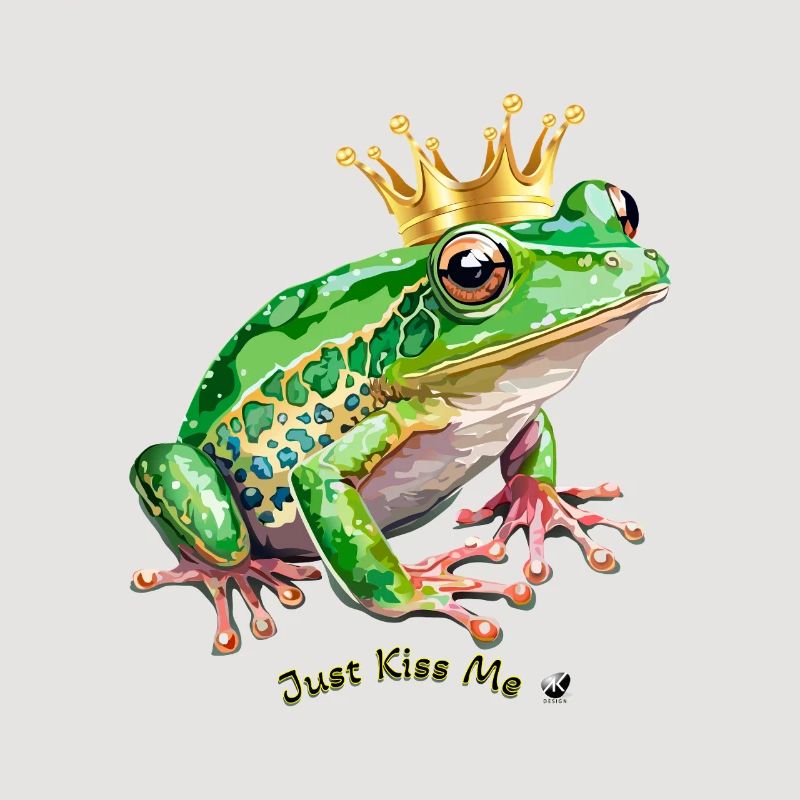 Frosch mit eine Krone Abbildung mit Inschrift