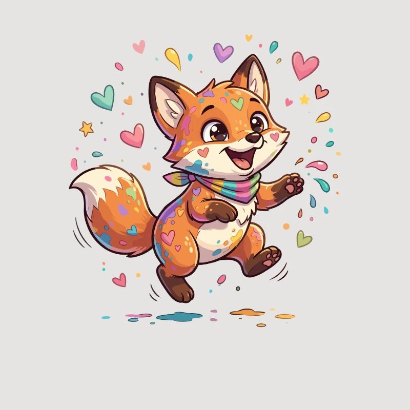 Adorable rainbow fox