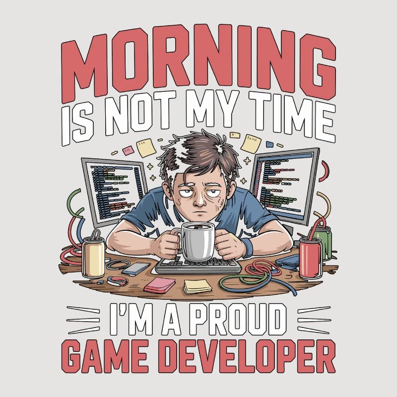 Game Developer Morning Is Not My Time Game Coder
