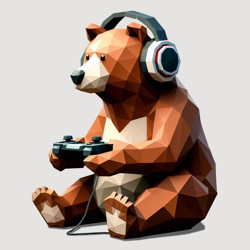 Gaming Bear with Headset & Controller