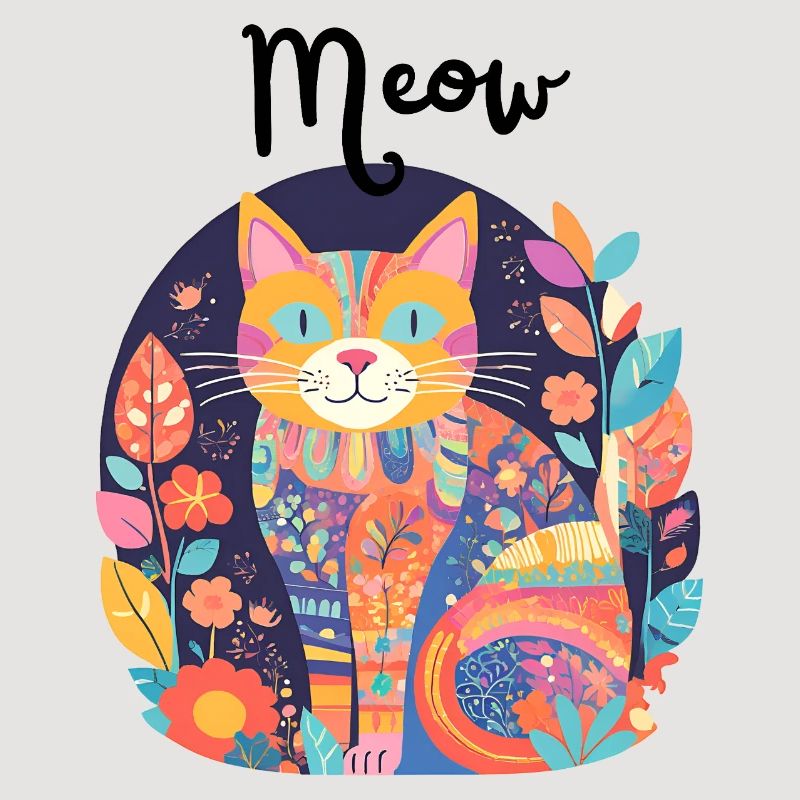 Chat coloré florilège patchwork