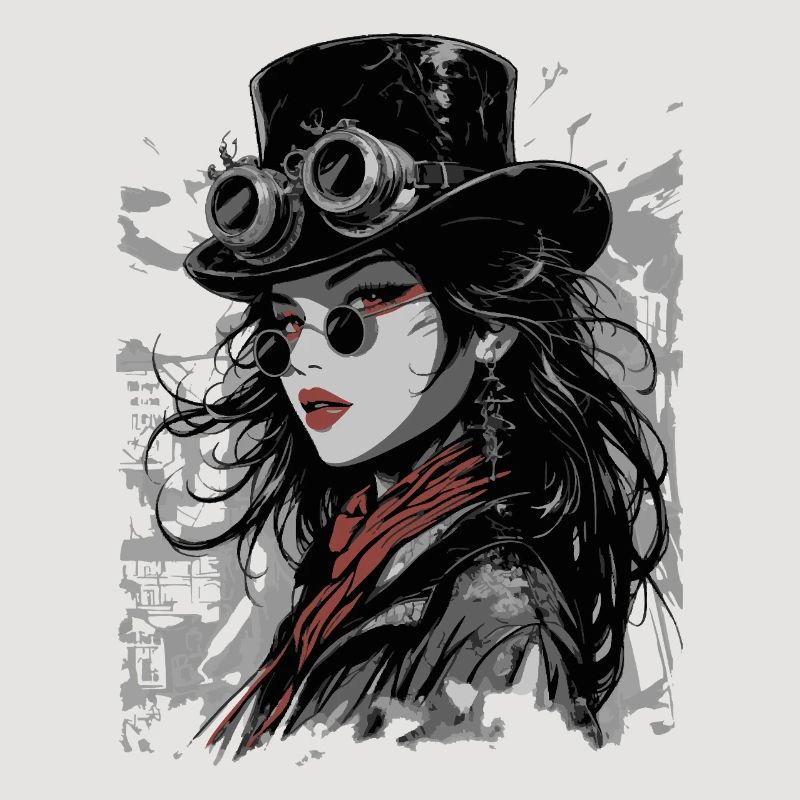 Steampunk Diva mit Goggles