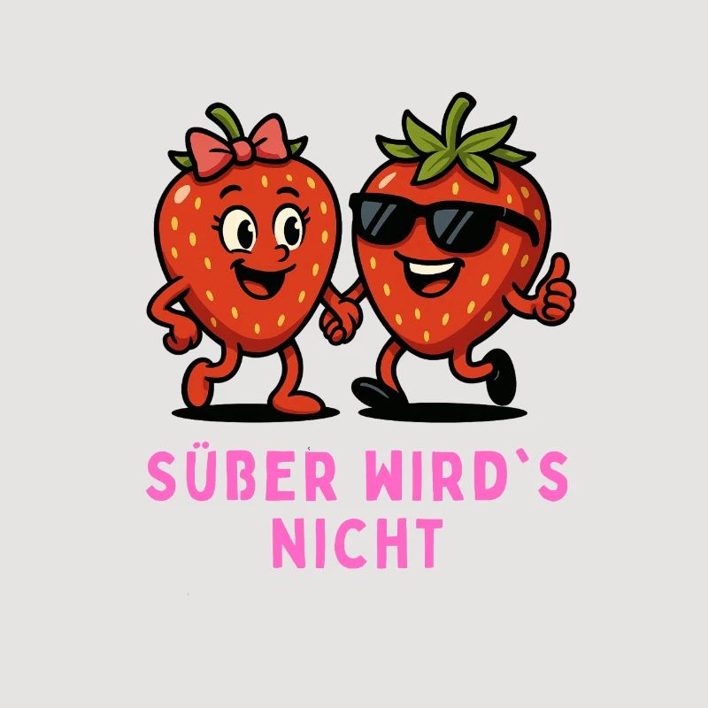 It Doesn't Get Sweeter Strawberries Duo Fruit Illustration