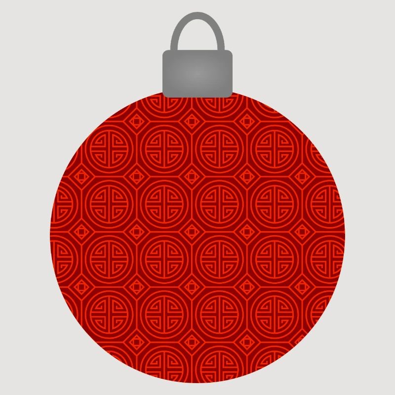 Rotes Rundmuster Weihnachtskugel
