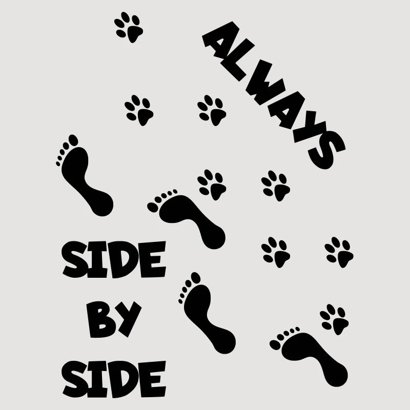 Side by side with dog *
