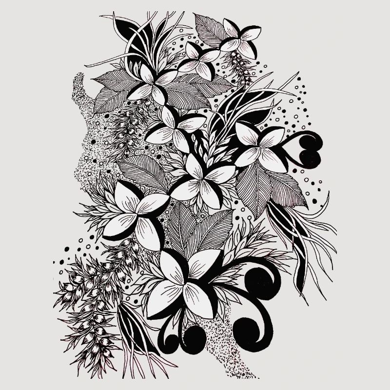 Lignes de fleurs monochromes