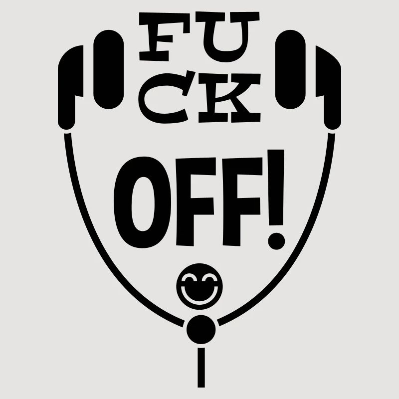 Humorous Headphone Artwork Featuring Unique Text a