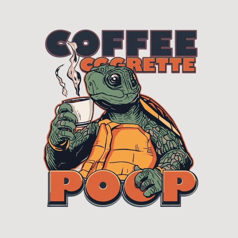 Lizard Schildkröte Kaffee Kippe Gaffel Zigarette