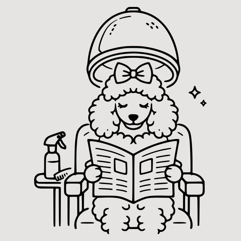 Caniche chez le coiffeur