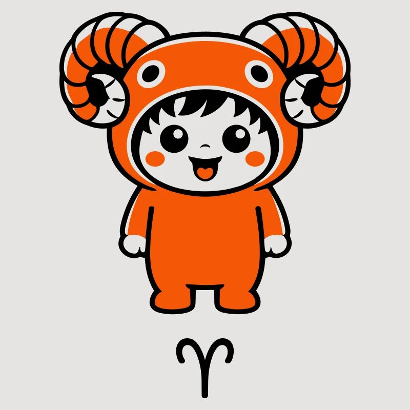 Sternzeichen Widder im Kawaii Style