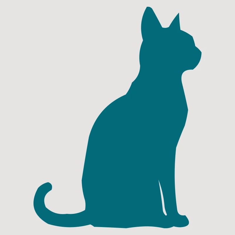 Silhouette de chat sarcelle