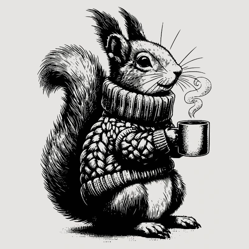 Eichhörnchen mit Tee