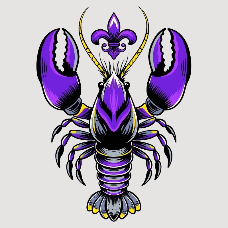 Mardi Gras Languste mit Fleur-de-Lis Design