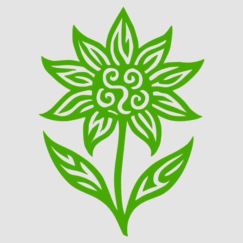 Creative flower with tribal pattern - color variable