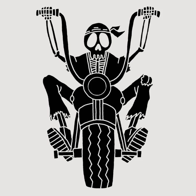 Black biker skeleton