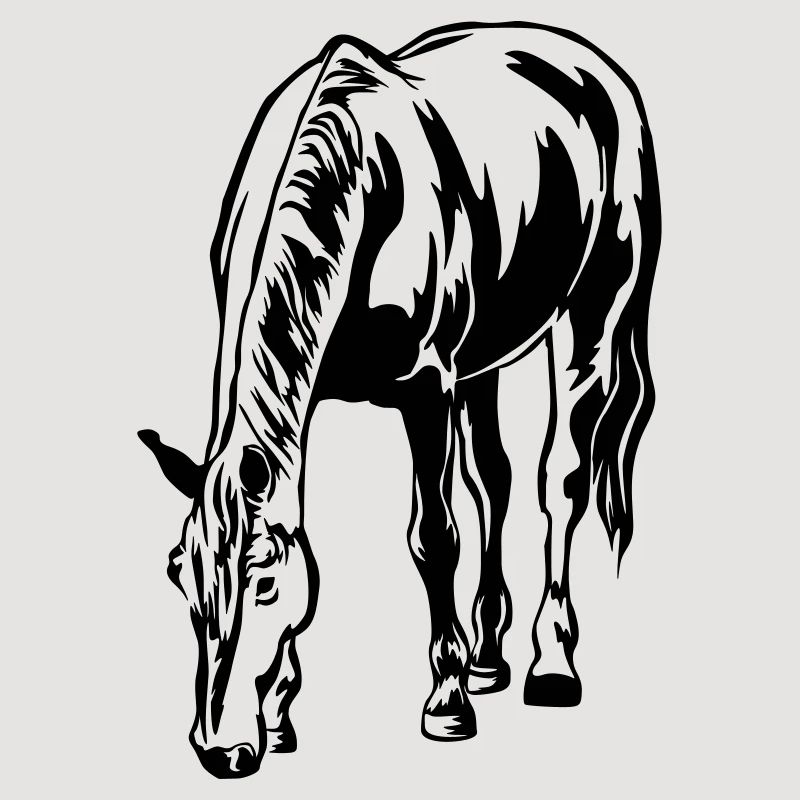 Grasendes Pferd
