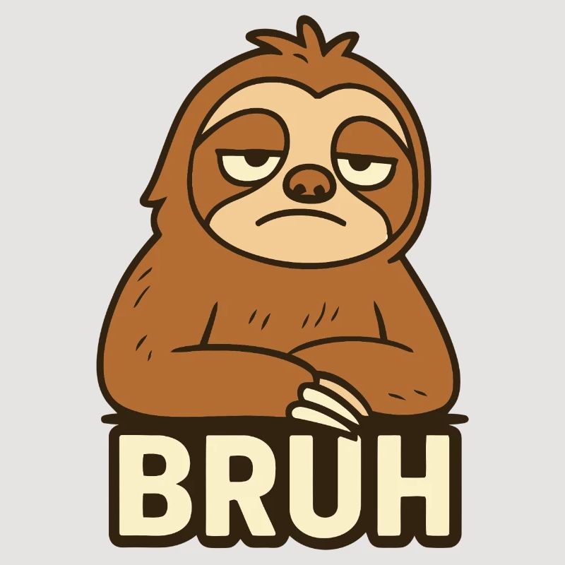 Conception de t-shirt décontracté Sloth Expression