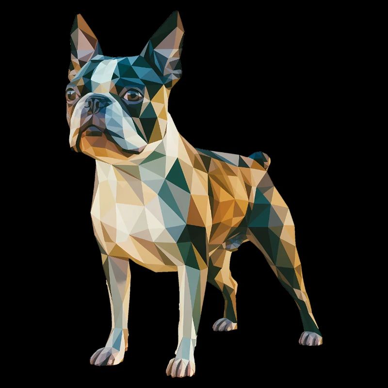 Bouledogue français - Logo Low Poly cool