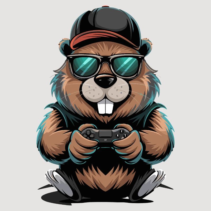  Cooler Gamer Biber Mit Controller Und