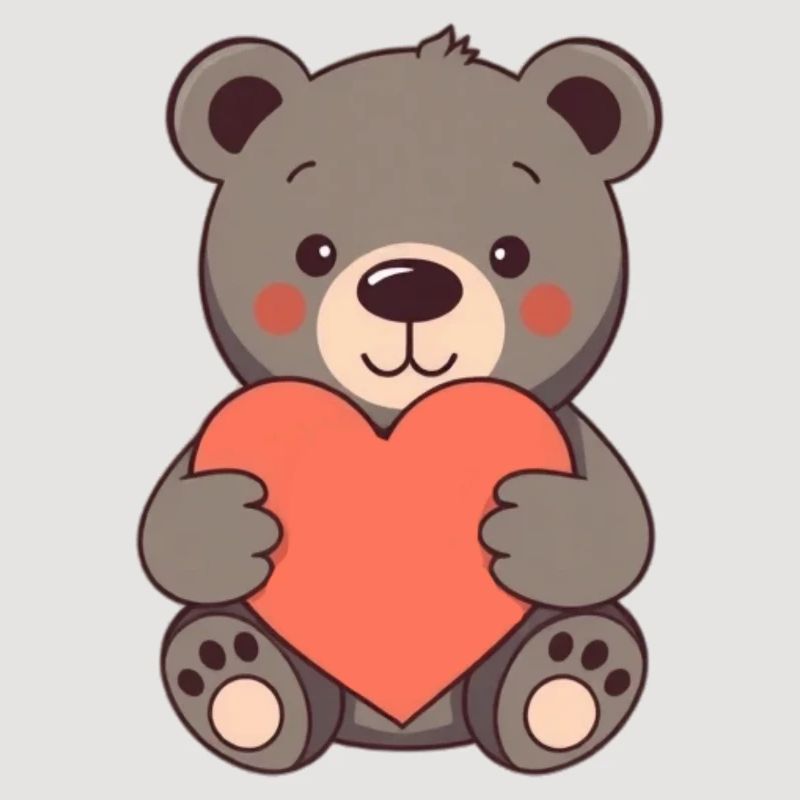 Bär mit rotem Herz Geschenk Mutter Muttertag