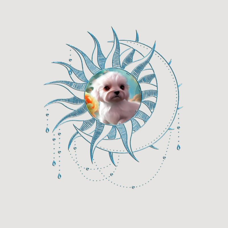 Chiot mignon avec des fleurs
