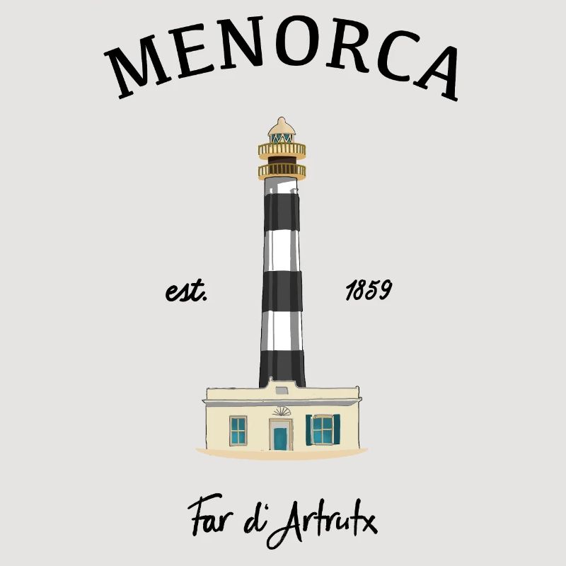 Menorca, lighthouse at Cap d'Artrutx, drawing