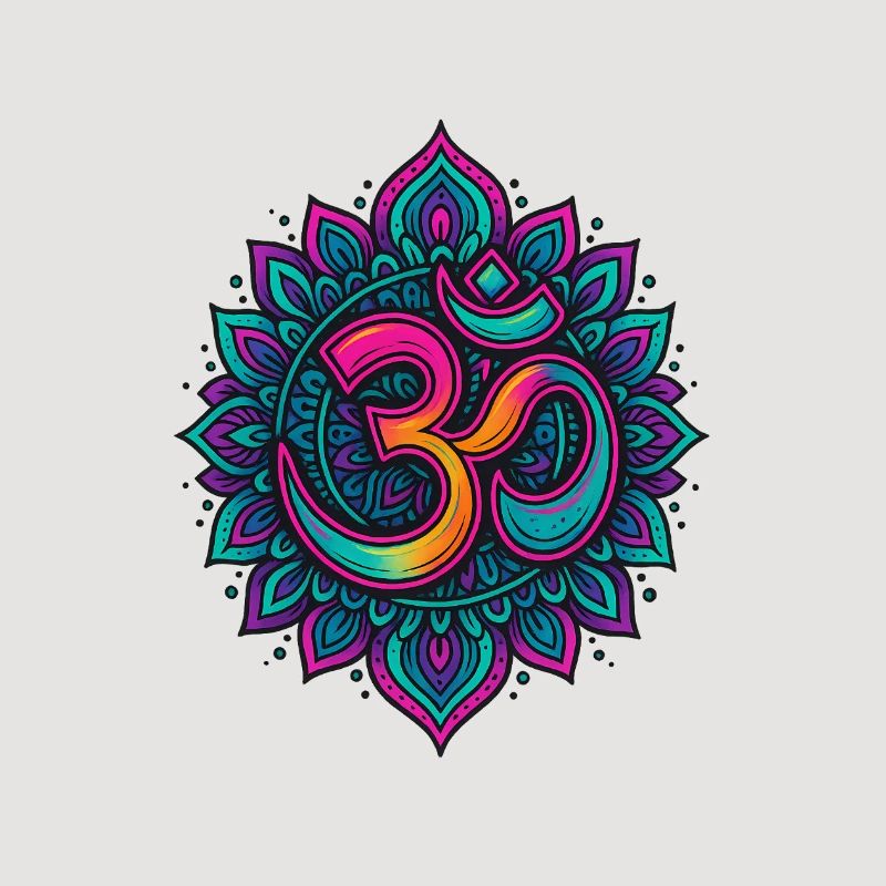 Psychédélique Om Goa Mandala