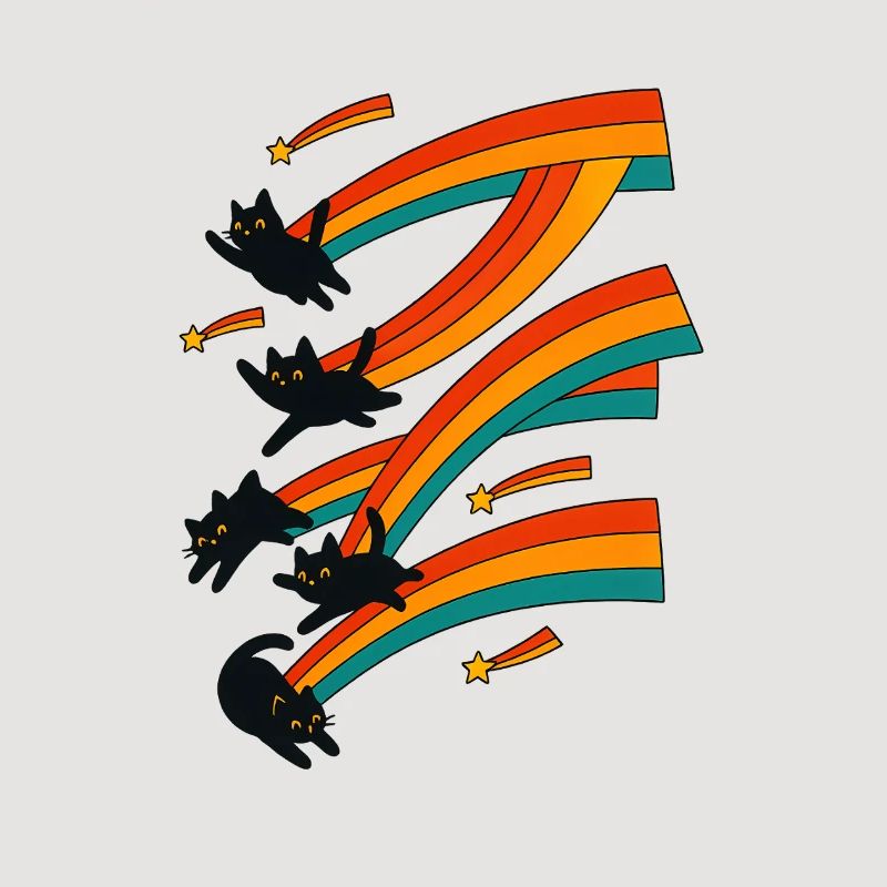 Chat arc-en-ciel