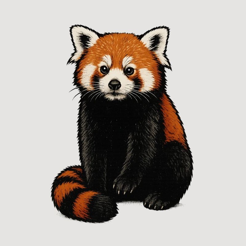 Red Panda Cuddle Illustration