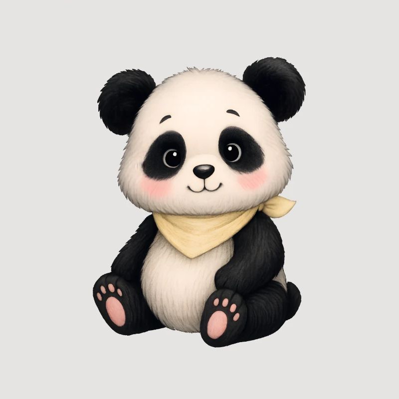 Panda câlin avec écharpe