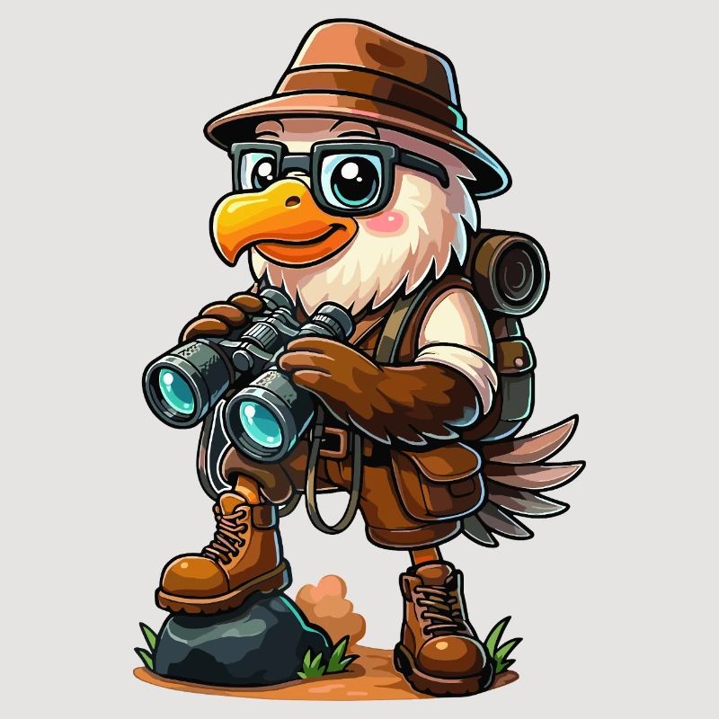 Funny Eagle Explorer Hiking Camping Adventure